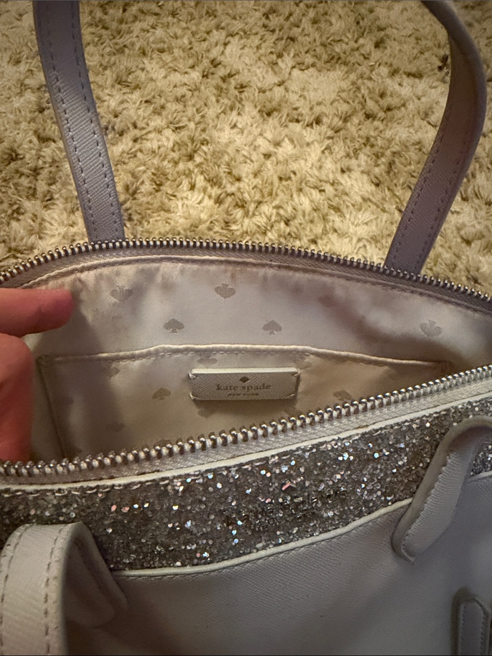 Kate Spade ♠️ Top-Handle Crossbody Bag with Glitter Accent - Picture 2 of 3